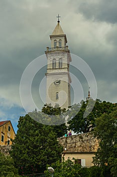 Old town tower and architecture of Novi Vinodolski.