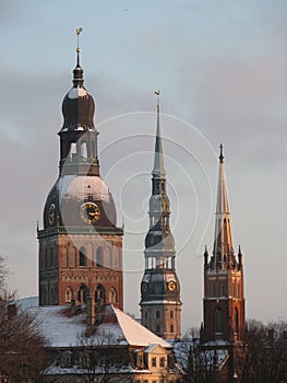 Old town towers - Riga Latvia photo