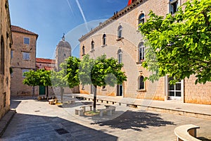 Old town of Trogir in Dalmatia, Croatia. Trogir old town. Near Split in Croatia. The picturesque and historical city of Trogir in
