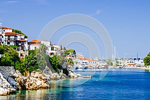 Old town view of Skiathos island, Sporades, Greece