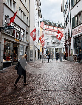 Old town walking street in Zurich, Switzerland 1
