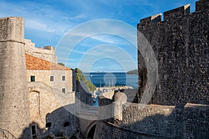 Old Town Wall and the Adriatic Sea Dubrovnik Coatia