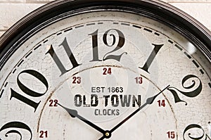 Old town wall clock face