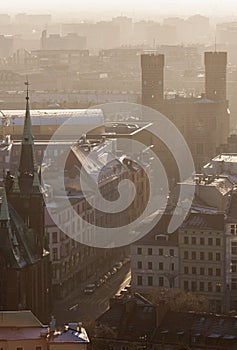 Old Town of Wroclaw panorama with court building