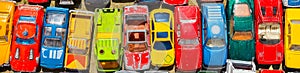 Old Toy Cars Panoramic Web Banner