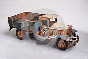 Old toy from the year 1950 of a tin truck from the YPF oil company