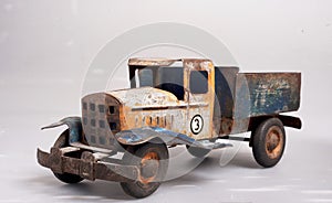 Old toy from the year 1950 of a tin truck from the YPF oil company