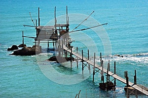 An old trabucco a typical construction for fishing. Abruzzo, Italy