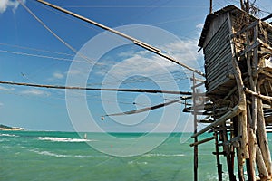 A old trabucco a typical construction for fishing. Abruzzo, Ital