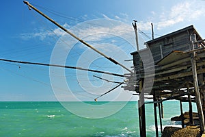 A old trabucco a typical construction for fishing. Abruzzo, Ital