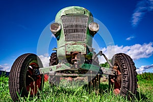 Old tractor in the Alpine meadows