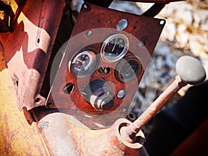 Old tractor control panel