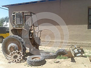 Old tractor in the country