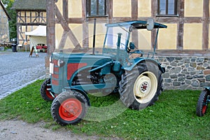 Old tractor diesel engine