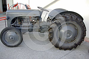 Old tractor in exposition