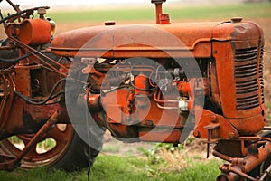 Old tractor on the farm