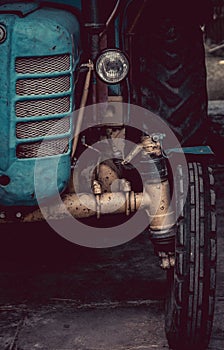 Old working tractor