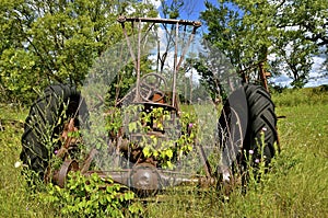 Old tractor with front end loader