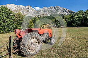 Old Tractor on the mountain Zelengora, Bosnia and Herzegovina