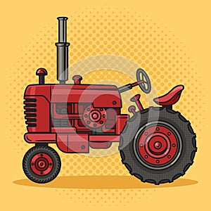Old tractor pinup pop art vector illustration