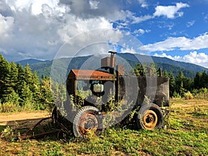 An Old Tractor on a Rural Farm