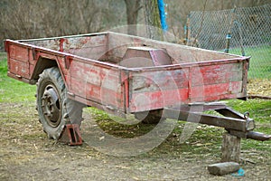 Old tractor trailer on a farm