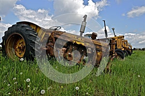 Old Tractors left for salvage junk, and parts