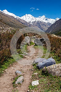 Old trade route to Tibet from Sangla Valley. Himachal Pradesh, India