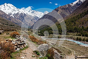 Old trade route to Tibet from Sangla Valley. Himachal Pradesh, India