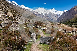 Old trade route to Tibet from Sangla Valley. Himachal Pradesh, India