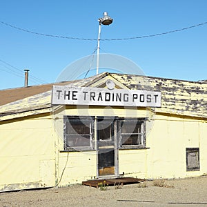 Old trading post in desert