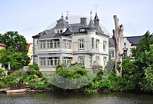 Old traditional building in city centre of Orebro