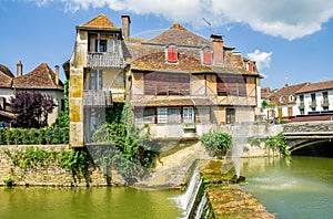 Old traditional building in Salies de Bearn, France. photo