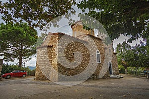 Old traditional church in Vorio village located near Kentro Avia and Pigadia Villages in Mani area, Messenia, GreeceMessenia,