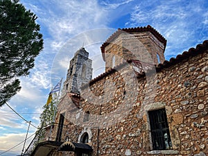 Old traditional church in Vorio village located near Kentro Avia and Pigadia Villages in Mani area, Messenia, GreeceMessenia,