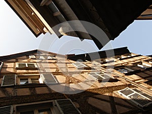 Old traditional half-timbered houses