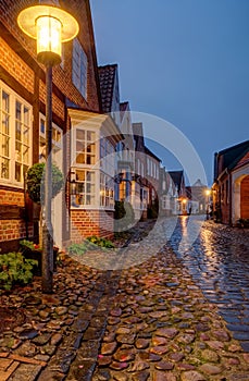 Old traditional house at Wet Uldgade Street in Toender Denmark