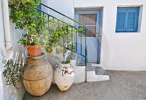 Old traditional house yard at Sifnos island Greece