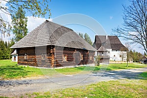 Old traditional houses of village Pribylina in Liptov region SLOVAKIA