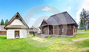 Old traditional houses of village Pribylina in Liptov region SLOVAKIA