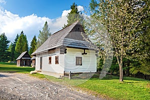 Old traditional houses of village Pribylina in Liptov region SLOVAKIA