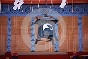 Old traditional Lantern at the Fushimi Inari Shinto shrine in Kyoto Japan