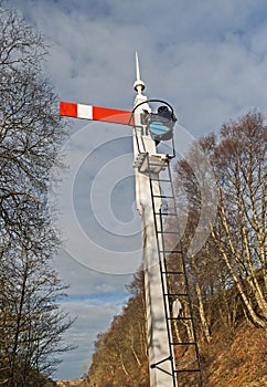 Old railway signal at a junction