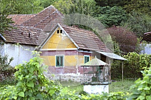 Old traditional romanian house ruins