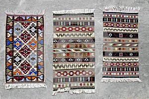 Old traditional romanian wool carpets