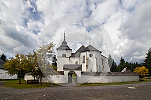 Traditional old architecture in Slovak village Pribylina