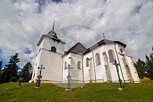 Tradiční stará architektura ve slovenské obci Pribylina