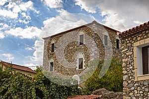 Old traditional stoned buildings and houses in Vorio village located near Kentro Avia and Pigadia Villages in Mani area, Taygetus