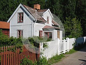 Old traditional swedish house. Linkoping. Sweden.