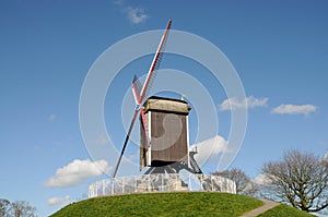 Old traditional windmill in Bruges, Belgium